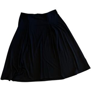 J Jill NWT Wearever Midi Skirt Pleated Flare Size M Fits like L Black Whimsygoth